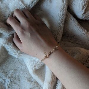 Gold 'Love' Script Bracelet - Women's Jewelry